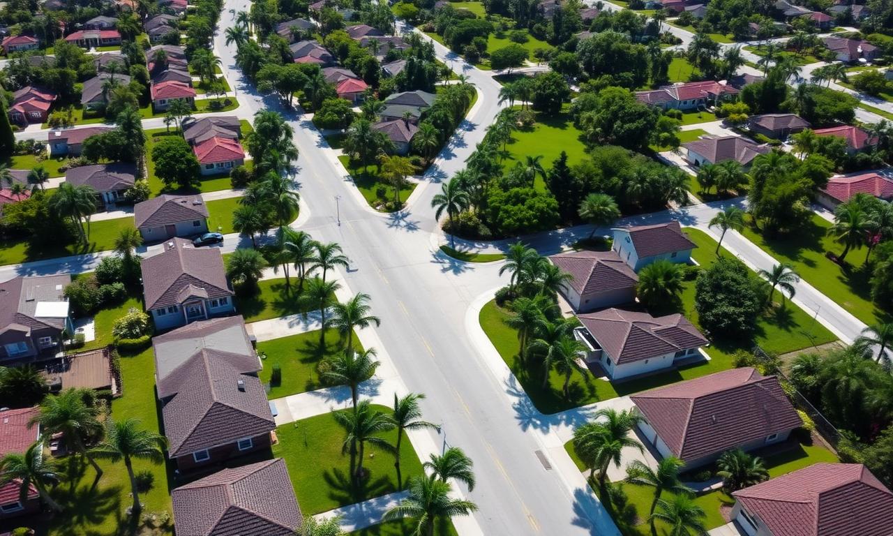 Aerial view of Miami Gardens, Florida residential community